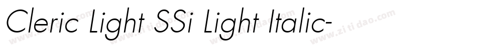 Cleric Light SSi Light Italic字体转换